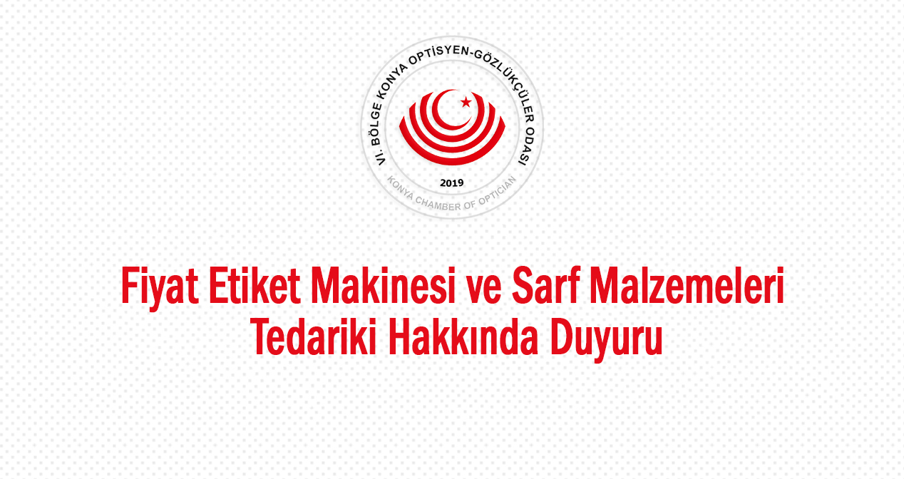 Fiyat Etiket Makinesi ve Sarf Malzemeleri Tedariki Hakkında Duyuru